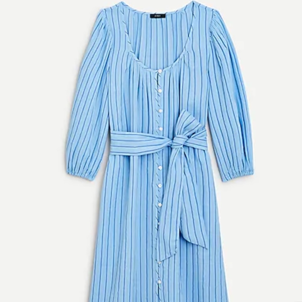 NWOT J. Crew Balloon sleeve dress in blue stripe
